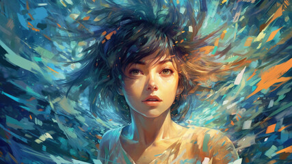 Beautiful Waifu Style Girl #2 with Generative AI technology