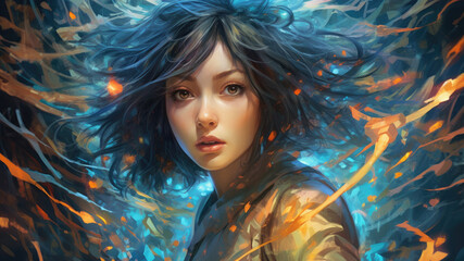 Beautiful Waifu Style Girl #1 with Generative AI technology
