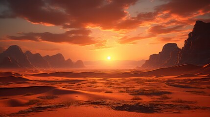 sunset in the desert