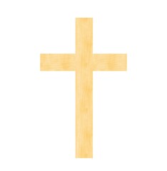 Symbol of Christianity, cross watercolor on white background.  Religious foliage illustration for Easter Christian, Baptism, and First Communion Designs. Frame. First communion cross.