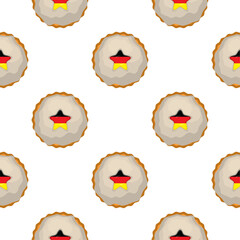 Pattern cookie with flag country Germany in tasty biscuit