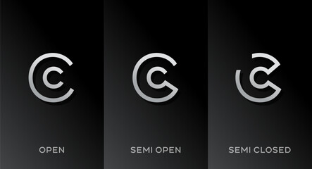 Set of letter C logo icon design template elements