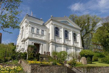 Lodge house of the Freemasons in Flensburg in spring