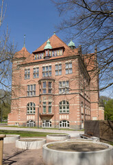 Building of the Natural Science Museum in Flensburg on the Museumsberg in spring