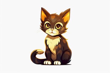 Obraz premium a toy drawn cat on a white isolated background