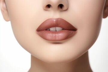 Woman full lips mouth. Generate Ai