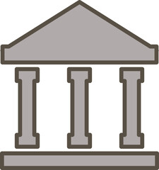 鳥居、神殿、銀行のシンプルなイラストアイコン