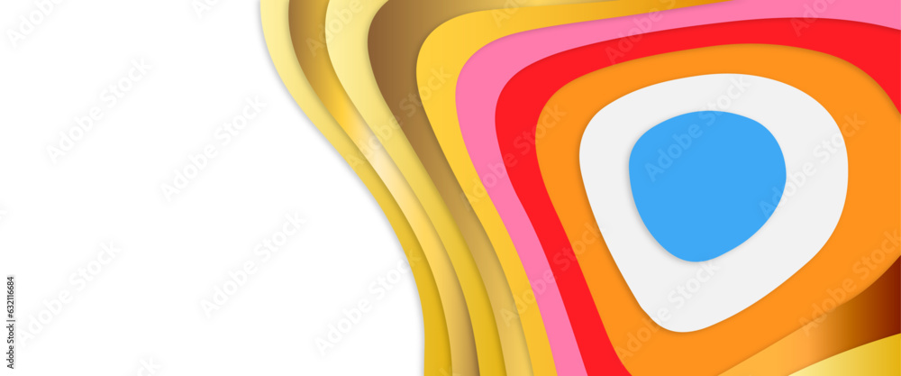 Aufkleber modern abstract paper cut out background texture design, colorful papercut and multi layer cutout ge