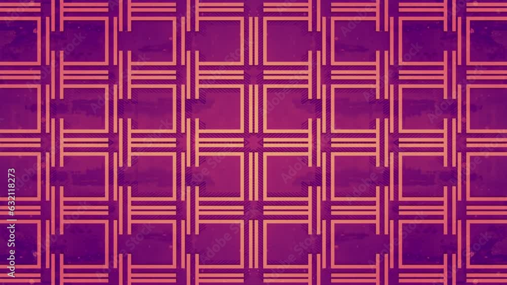 Leinwandbilder Loop animation of geometric pattern on purple background. 3d rendering 4K