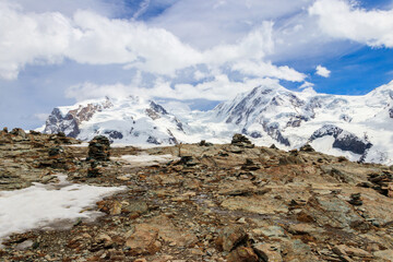 Obraz premium View of the Pennine Alps from Gornergrat close to Zermatt, Switzerland