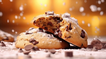 Cookies with chocolate chips. Generative AI. 
