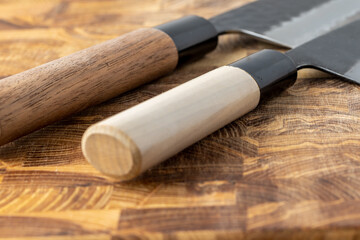 Japanese premium knives released.Damascus steel pattern.Background with a pattern of Damascus steel.
