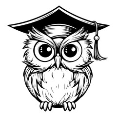 Owl, owl vector art, isolated on white background, vector illustration.