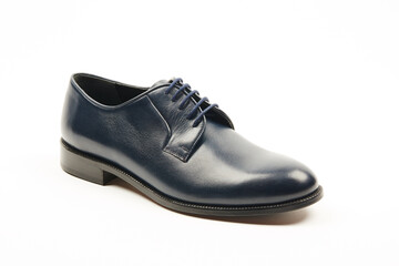 Casual, sports, leather mens shoes on an isolated background. Italian mens shoes.