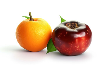 Fresh fruits on white background. Healthy food concept