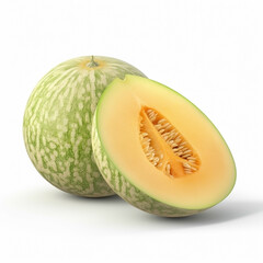 Melon on white background. Fresh fruits. Healthy food concept