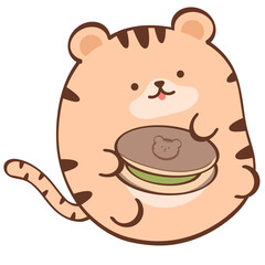 Tiger with Green Tea Dorayaki