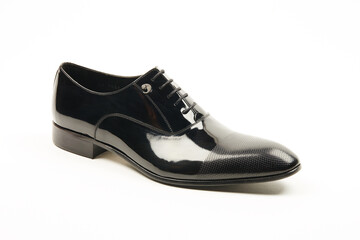 Casual, sports, leather mens shoes on an isolated background. Italian mens shoes.