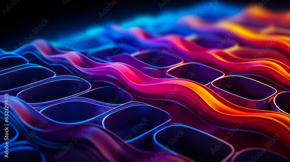 Aufkleber dynamic digital abstract: modern 3d background with space