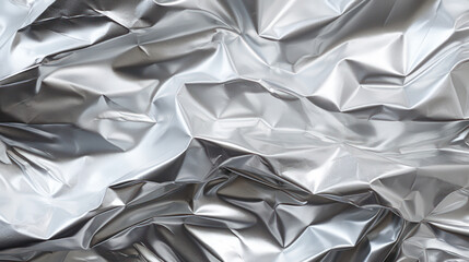Metalic soft silver paper which is crumpled background