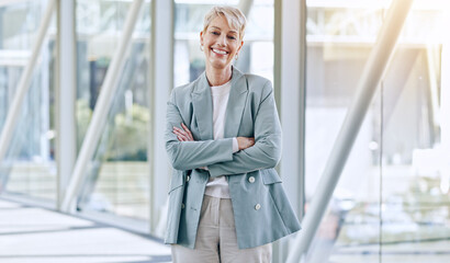 Face, lawyer and senior woman in office for business in corporate company. Attorney, portrait and happy person, professional and advocate, ceo and executive director from Australia with legal career