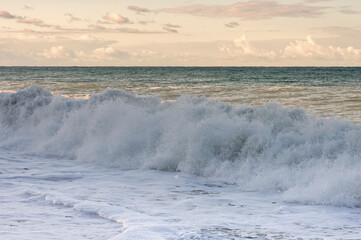 Sea waves with foam.