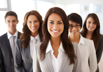 Fototapeta premium portrait of a businesswoman with team on the office 