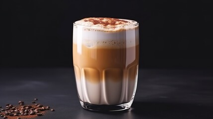 coffee in glass on dark background