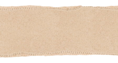 Torn recycled cardboard paper banner isolated on transparent background