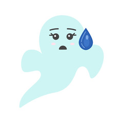 Ghosts emogi. Happy Halloween. Background with ghosts for social networks. Vector illustration