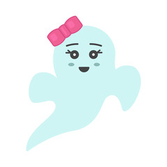 Ghosts emogi. Happy Halloween. Background with ghosts for social networks. Vector illustration