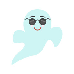 Ghosts emogi. Happy Halloween. Background with ghosts for social networks. Vector illustration