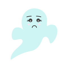 Ghosts emogi. Happy Halloween. Background with ghosts for social networks. Vector illustration
