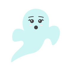 Ghosts emogi. Happy Halloween. Background with ghosts for social networks. Vector illustration