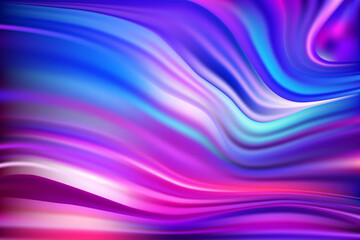 Beautiful wavy abstract purple foil hologram background with pink and blue hues. Bright color transitions. Fantasy vintage blurred backgraund. Gradient mesh wave vector wallpaper