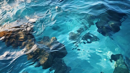 Fototapeta na wymiar 波のある透き通った海面：AI作品 