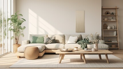Fototapeta na wymiar Modern living room made with AI generative technology, Property is fictional
