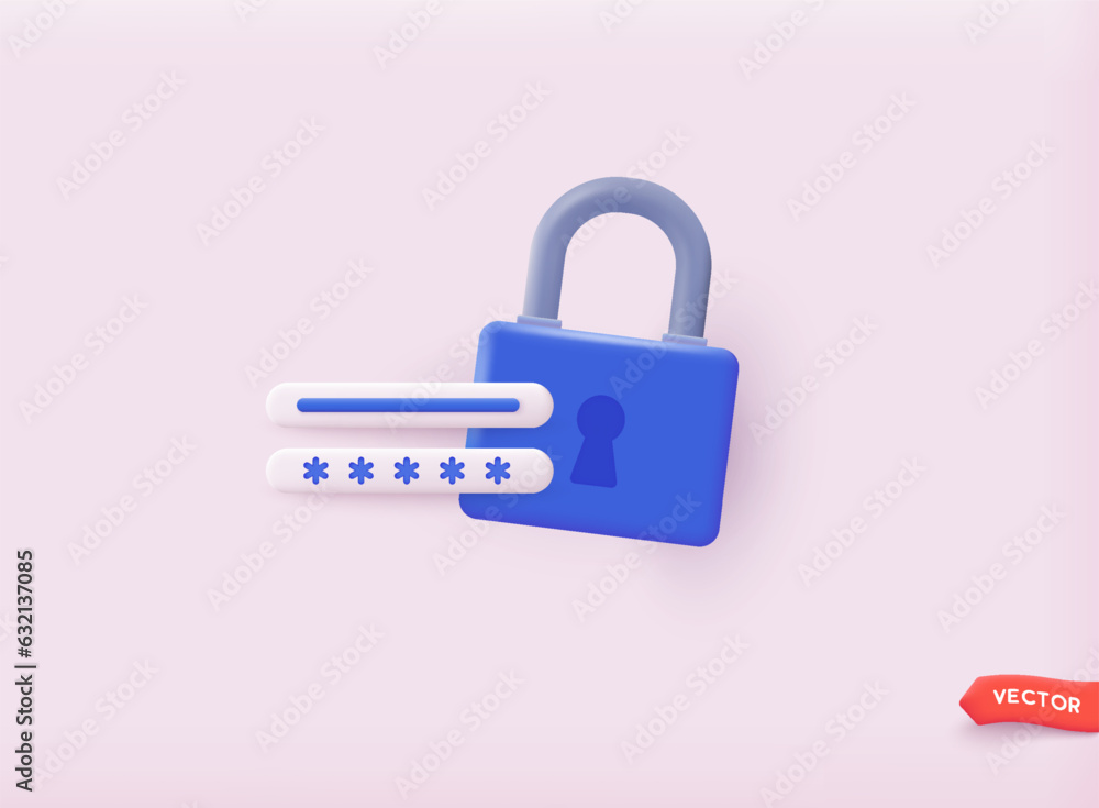 Poster account login and password. security concept. sign in to account, user authorization, login authenti
