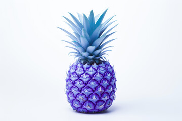 One Blue Purple Periwinkle Pineapple On Closeup White Background