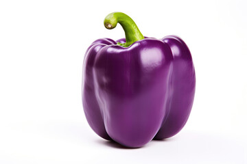 Purple Bell Pepper Closeup On White Background