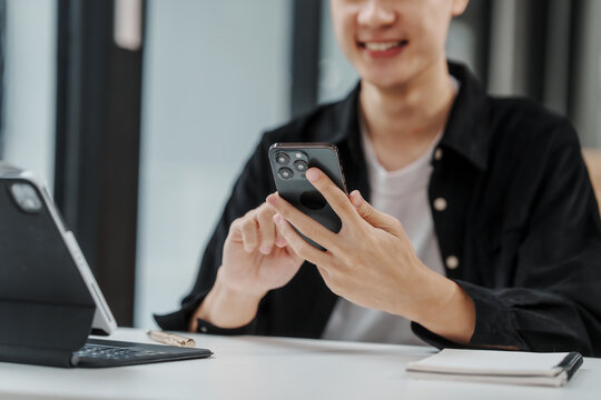 Asian university student distance learning online classroom MBA in tablet pc Management, Education Abroad, flexible, intensive, competitive one year program that develops foundational business skills