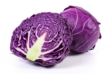 Obraz premium Red Cabbage Closeup On White Background