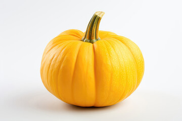 Yellow Pumpkin Closeup On White Background