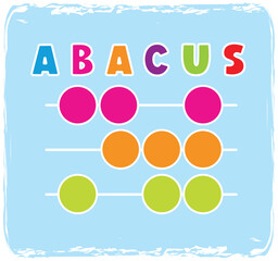 abstract abacus text on a yellow background, vector illustration.