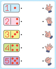 educational game for children. count the number of dice and write the result