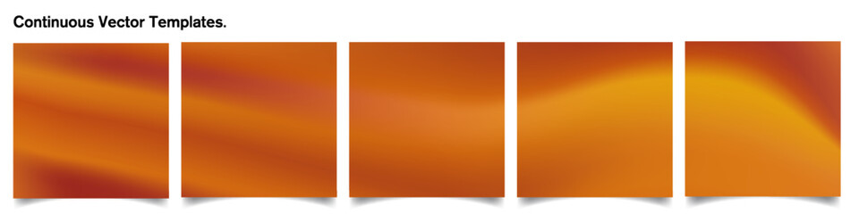 Set of continuous social media templates and layout, smooth liquid gradient concept. Five gradient backdrops. Editable Vector Illustration. For designs, feeds, social media, web, carousel post, blogs