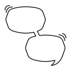 50 Dialogue Speech Bubble Outline Style bl