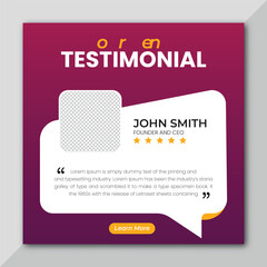 Client testimonials or customer feedback social media post web banner template.
Customer feedback testimonial bundle social media post web banner template.
