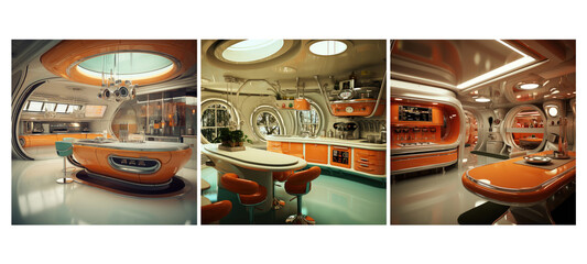 bathroom retro futurism kitchen interior design