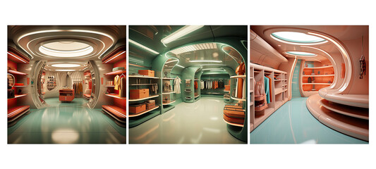design retro futurism walk in closet interior design